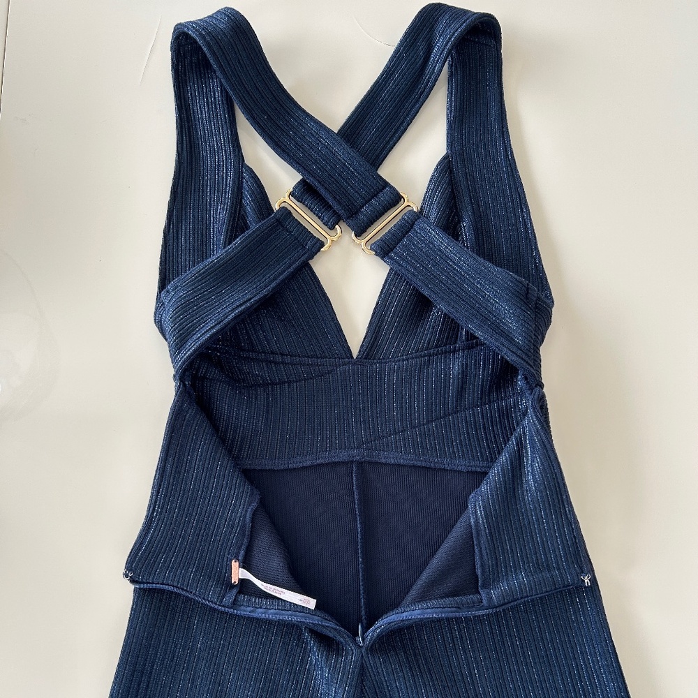 Free People Wide Leg Blue Jumpsuit in Blue - Picture 6 of 8